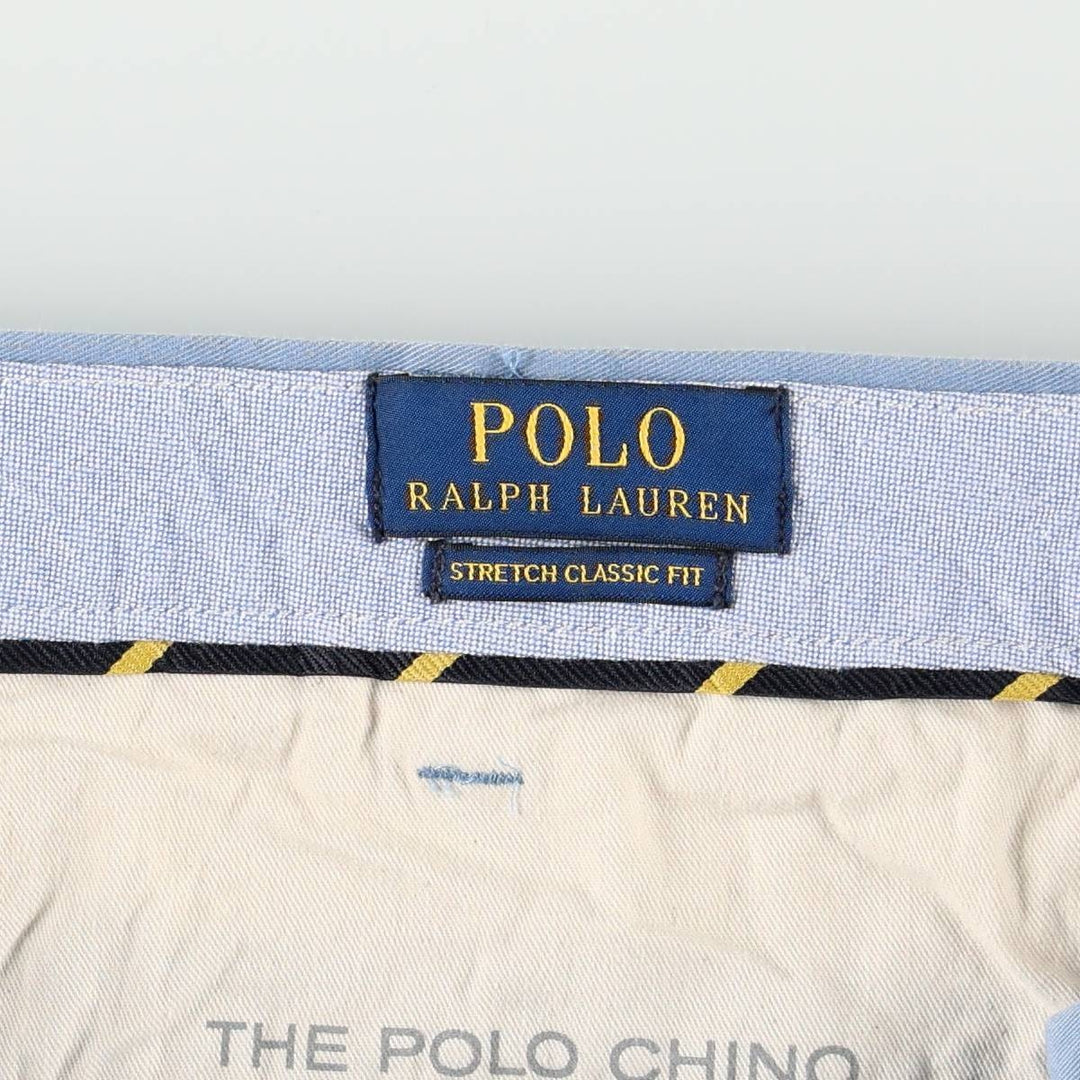 Ralph Lauren POLO RALPH LAUREN STRETCH CLASSIC FIT Chino Shorts (Men's size W38 equivalent) cotton Blue type light blue Vintage Second Hand