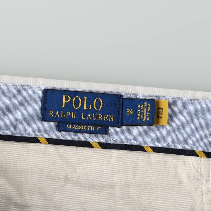Ralph Lauren POLO RALPH LAUREN CLASSIC FIT 9" Chino Shorts (Men's size W36 equivalent) cotton white type Vintage Second Hand