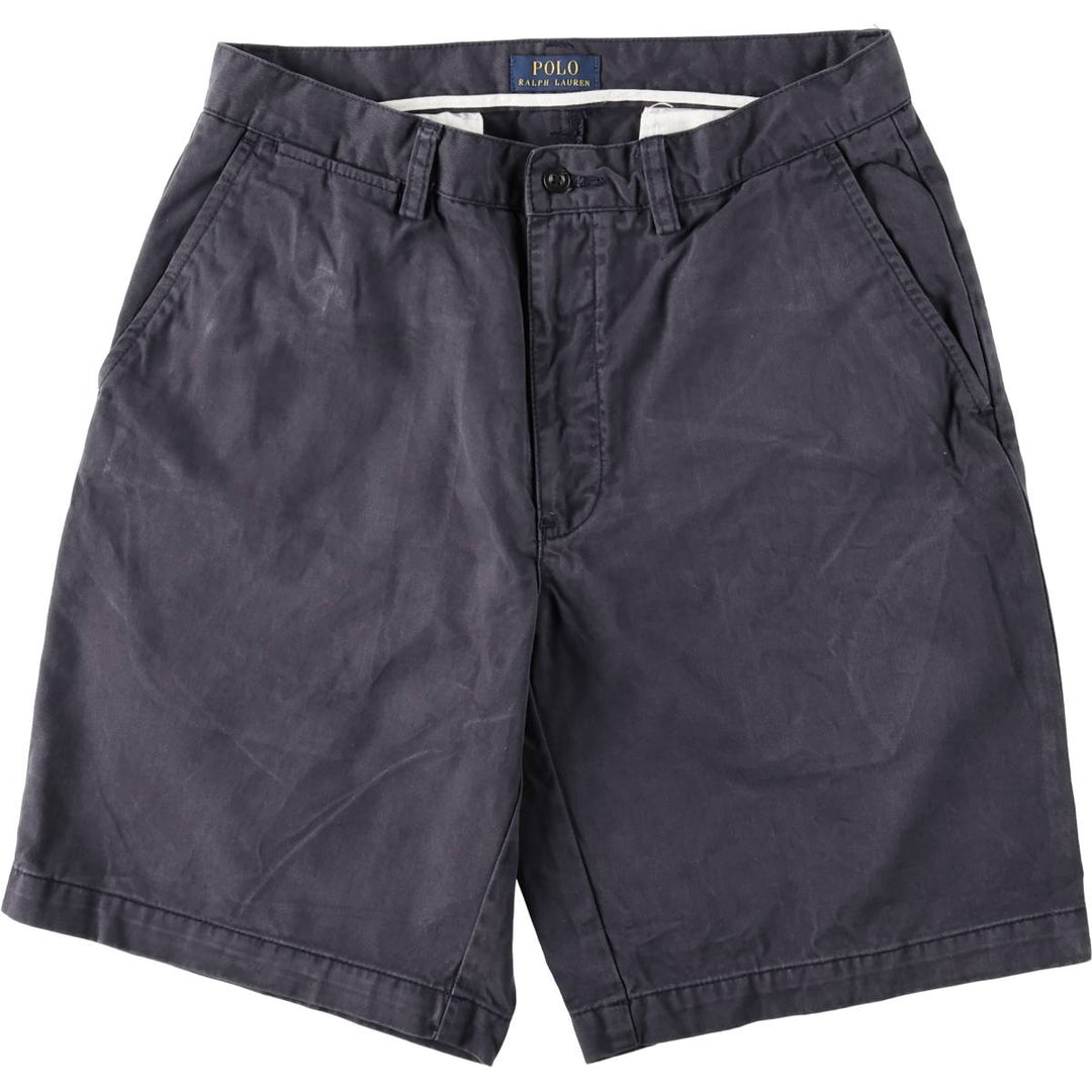 Ralph Lauren POLO RALPH LAUREN Chino Shorts, Men's Size W32 (approx.) cotton navy blue type Vintage Second Hand