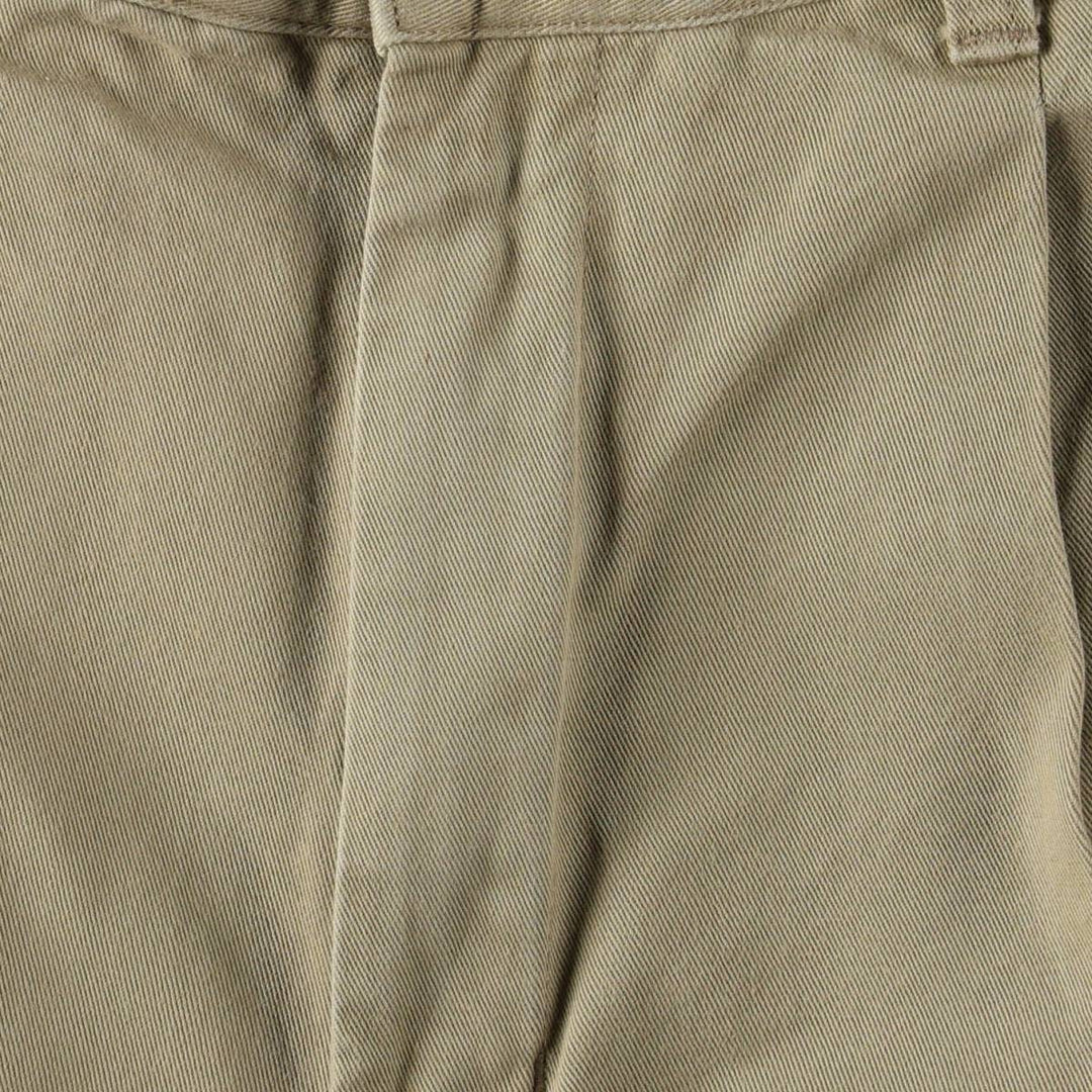 Eddie Bauer Classic Fit Two-Pleat Chino Shorts (Men's W34 equivalent) cotton Beige type Vintage Second Hand