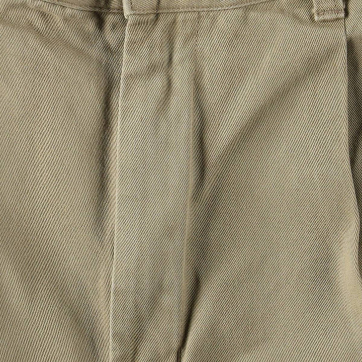 Eddie Bauer Classic Fit Two-Pleat Chino Shorts (Men's W34 equivalent) cotton Beige type Vintage Second Hand