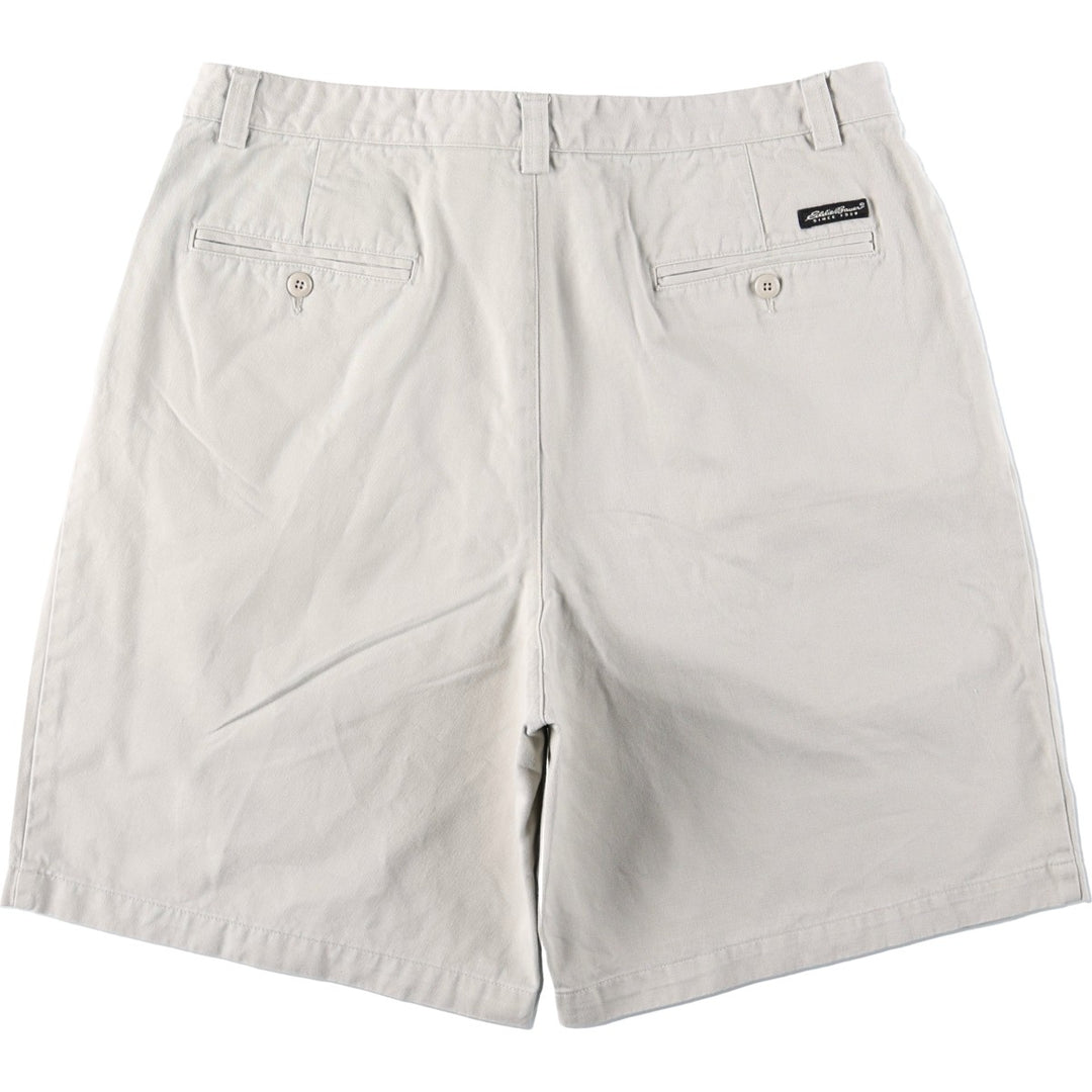 Eddie Bauer Two-Pleat Chino Shorts, Men's Size W36 (approx.) cotton Beige type Vintage Second Hand
