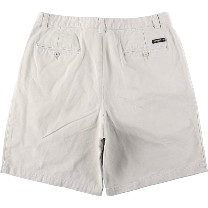 Eddie Bauer Two-Pleat Chino Shorts, Men's Size W36 (approx.) cotton Beige type Vintage Second Hand