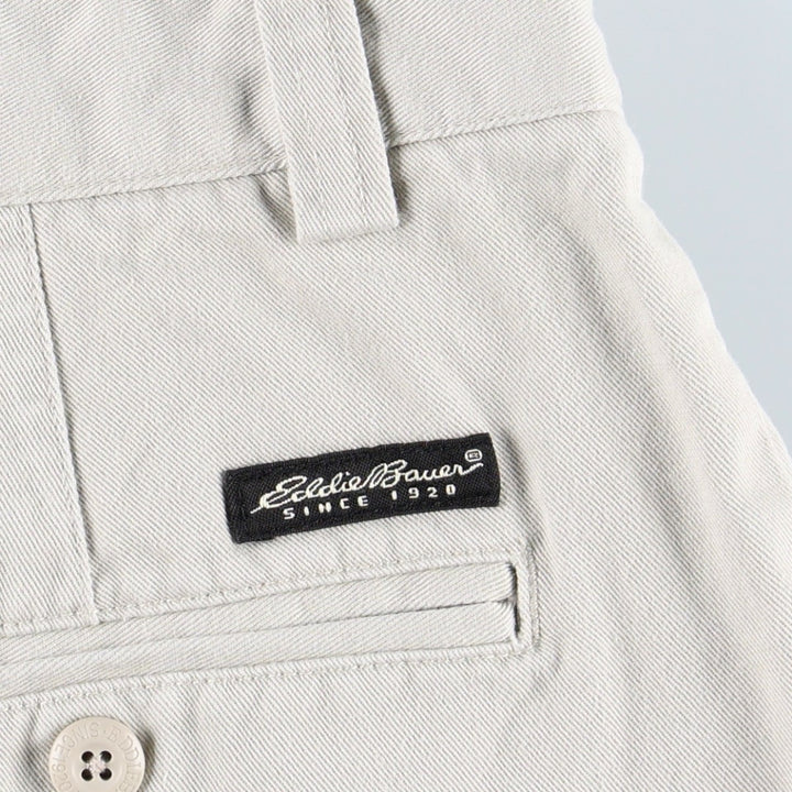 Eddie Bauer Two-Pleat Chino Shorts, Men's Size W36 (approx.) cotton Beige type Vintage Second Hand