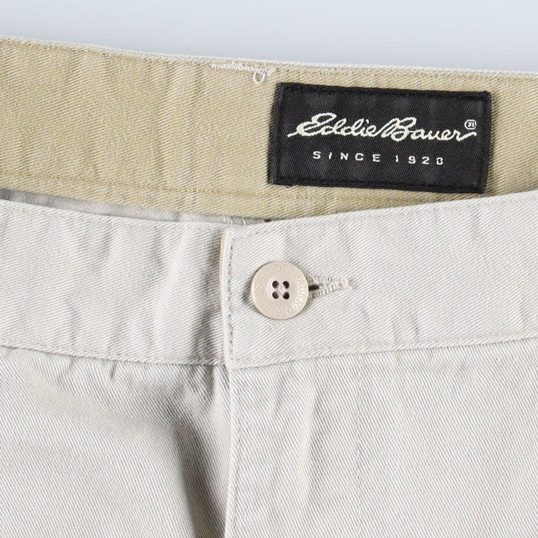 Eddie Bauer Two-Pleat Chino Shorts, Men's Size W36 (approx.) cotton Beige type Vintage Second Hand