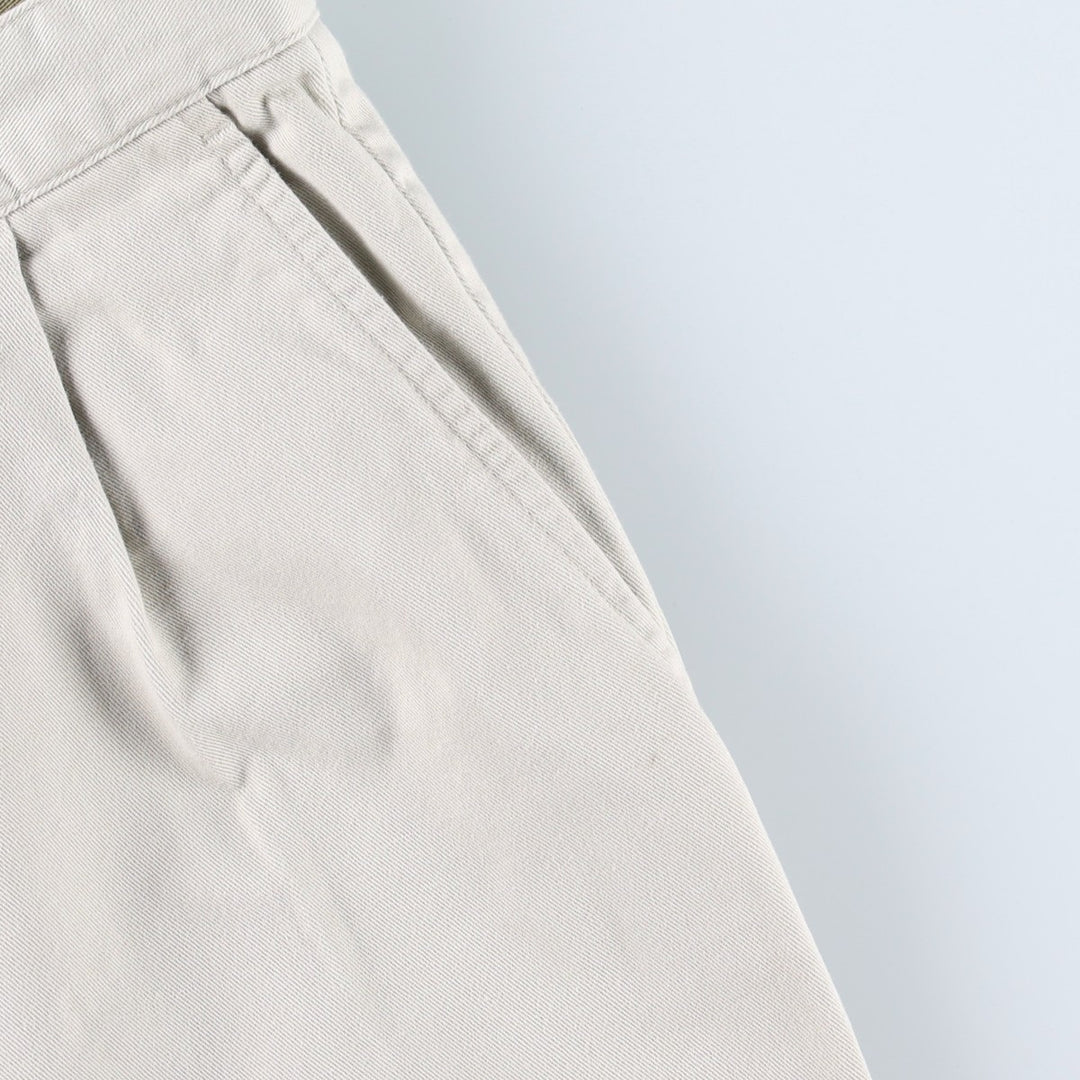 Eddie Bauer Two-Pleat Chino Shorts, Men's Size W36 (approx.) cotton Beige type Vintage Second Hand