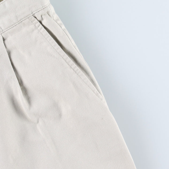 Eddie Bauer Two-Pleat Chino Shorts, Men's Size W36 (approx.) cotton Beige type Vintage Second Hand