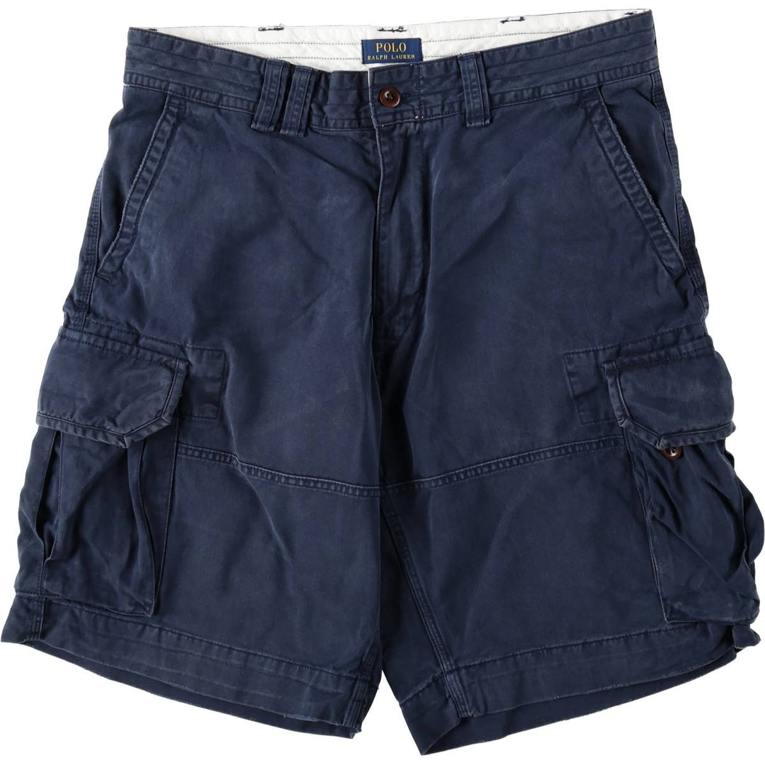 Ralph Lauren POLO RALPH LAUREN cargo shorts, men's size W36 cotton navy blue type Vintage Second Hand