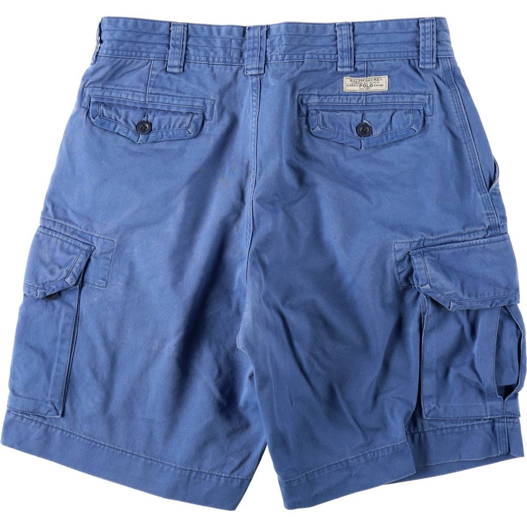 Ralph Lauren POLO by Ralph Lauren cargo shorts, short pants, men's size w36 cotton blue type Vintage Second Hand