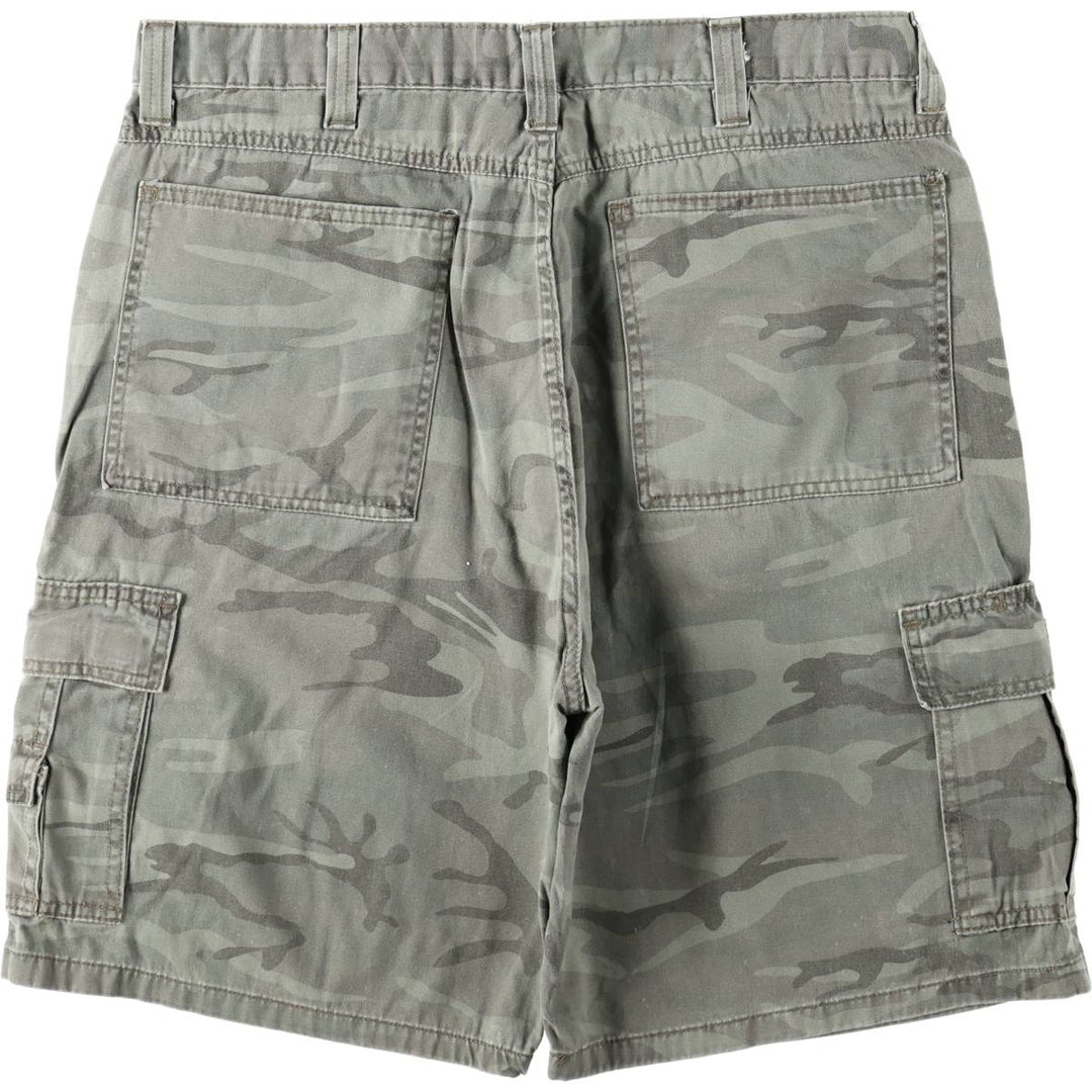 Wrangler Camouflage Pattern Woodland Camo Cargo Shorts (Men's W37 equivalent) cotton Khaki type Vintage Second Hand
