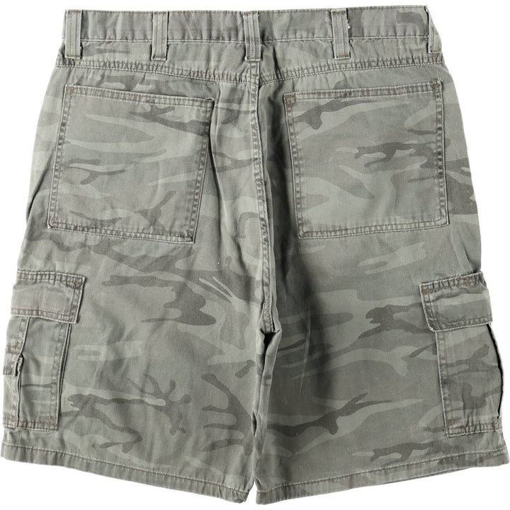 Wrangler Camouflage Pattern Woodland Camo Cargo Shorts (Men's W37 equivalent) cotton Khaki type Vintage Second Hand