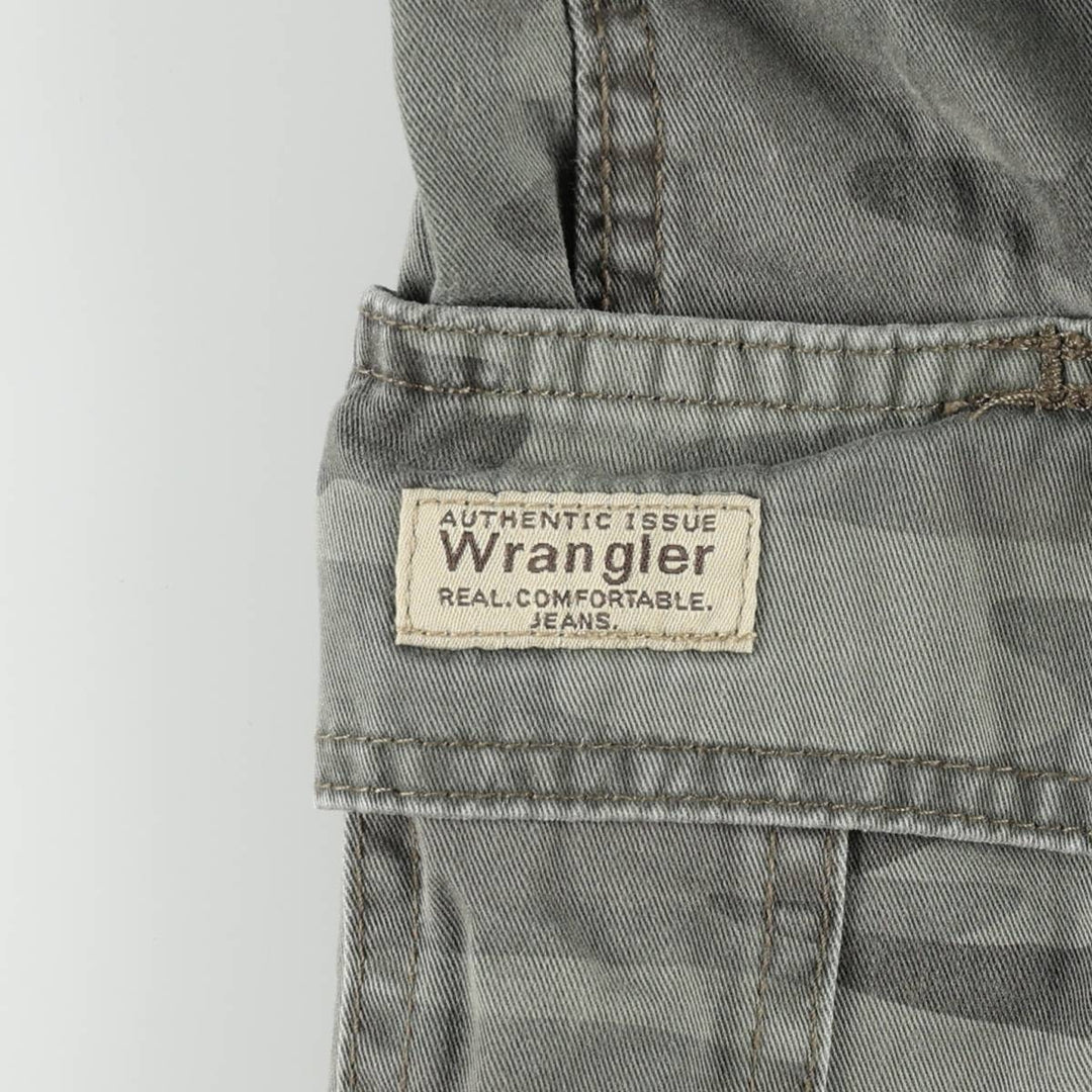 Wrangler Camouflage Pattern Woodland Camo Cargo Shorts (Men's W37 equivalent) cotton Khaki type Vintage Second Hand