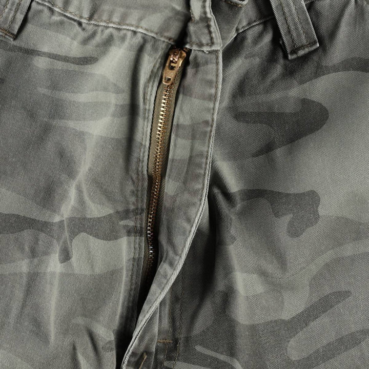 Wrangler Camouflage Pattern Woodland Camo Cargo Shorts (Men's W37 equivalent) cotton Khaki type Vintage Second Hand