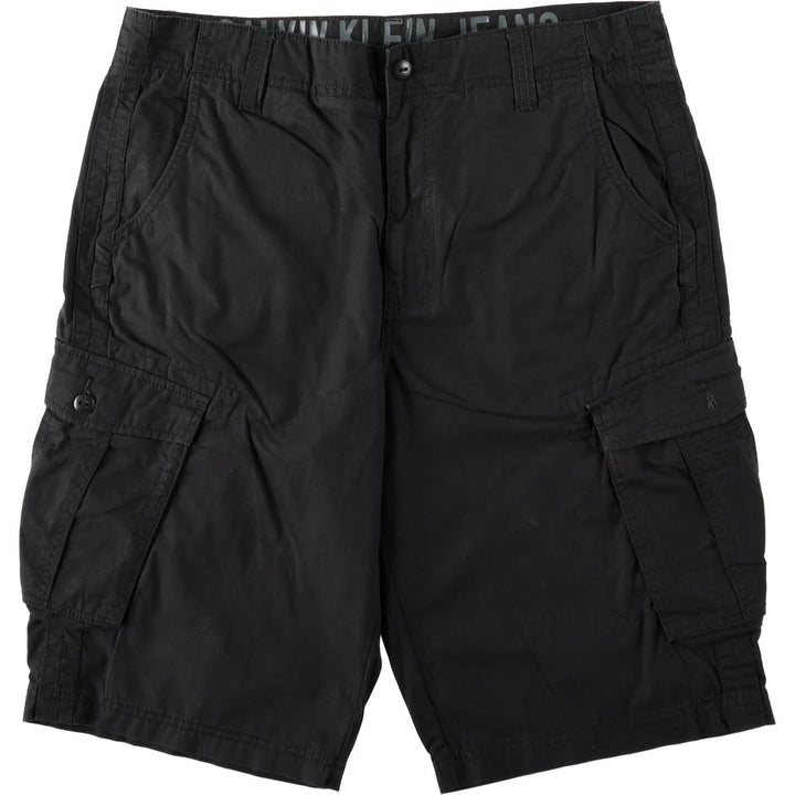 2000'S Calvin Klein Jeans Cargo Shorts, Men's Size W36 (approx.) cotton black type Vintage Second Hand