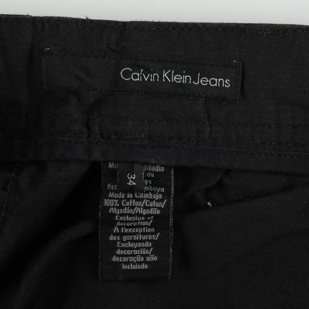 2000'S Calvin Klein Jeans Cargo Shorts, Men's Size W36 (approx.) cotton black type Vintage Second Hand
