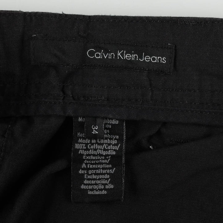 2000'S Calvin Klein Jeans Cargo Shorts, Men's Size W36 (approx.) cotton black type Vintage Second Hand