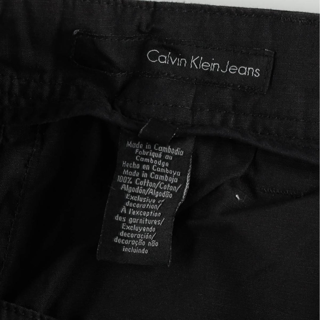 2000'S Calvin Klein Jeans Cargo Shorts, Men's Size W36 (approx.) cotton black type Vintage Second Hand