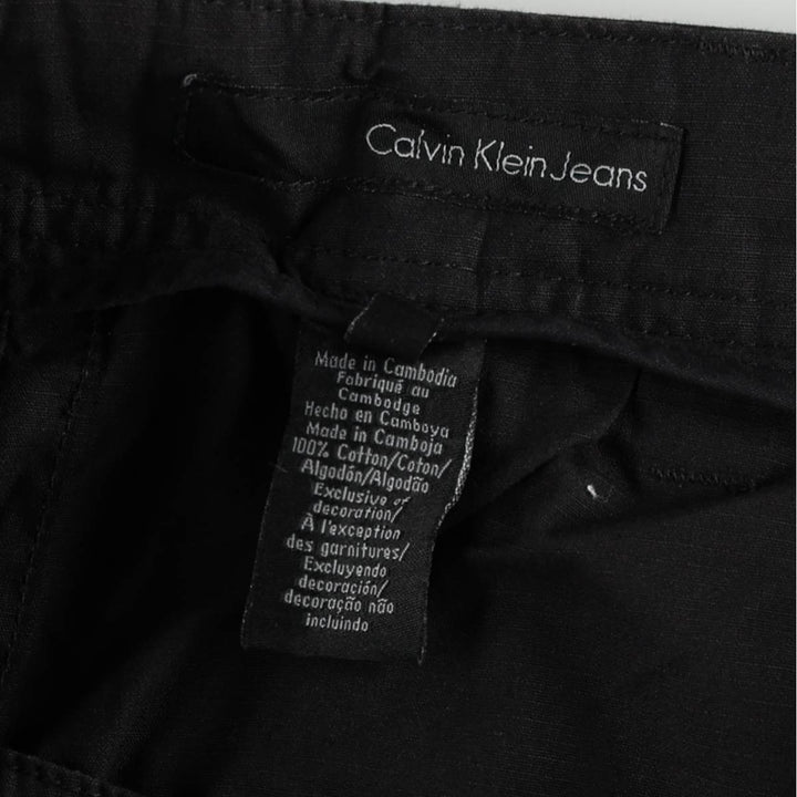 2000'S Calvin Klein Jeans Cargo Shorts, Men's Size W36 (approx.) cotton black type Vintage Second Hand