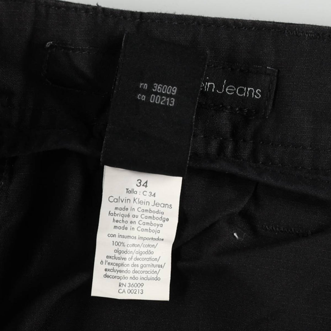 2000'S Calvin Klein Jeans Cargo Shorts, Men's Size W36 (approx.) cotton black type Vintage Second Hand