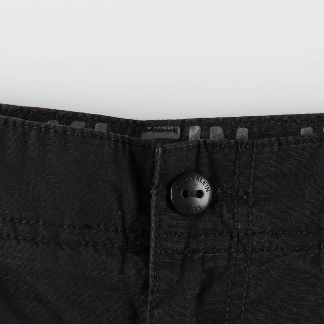 2000'S Calvin Klein Jeans Cargo Shorts, Men's Size W36 (approx.) cotton black type Vintage Second Hand