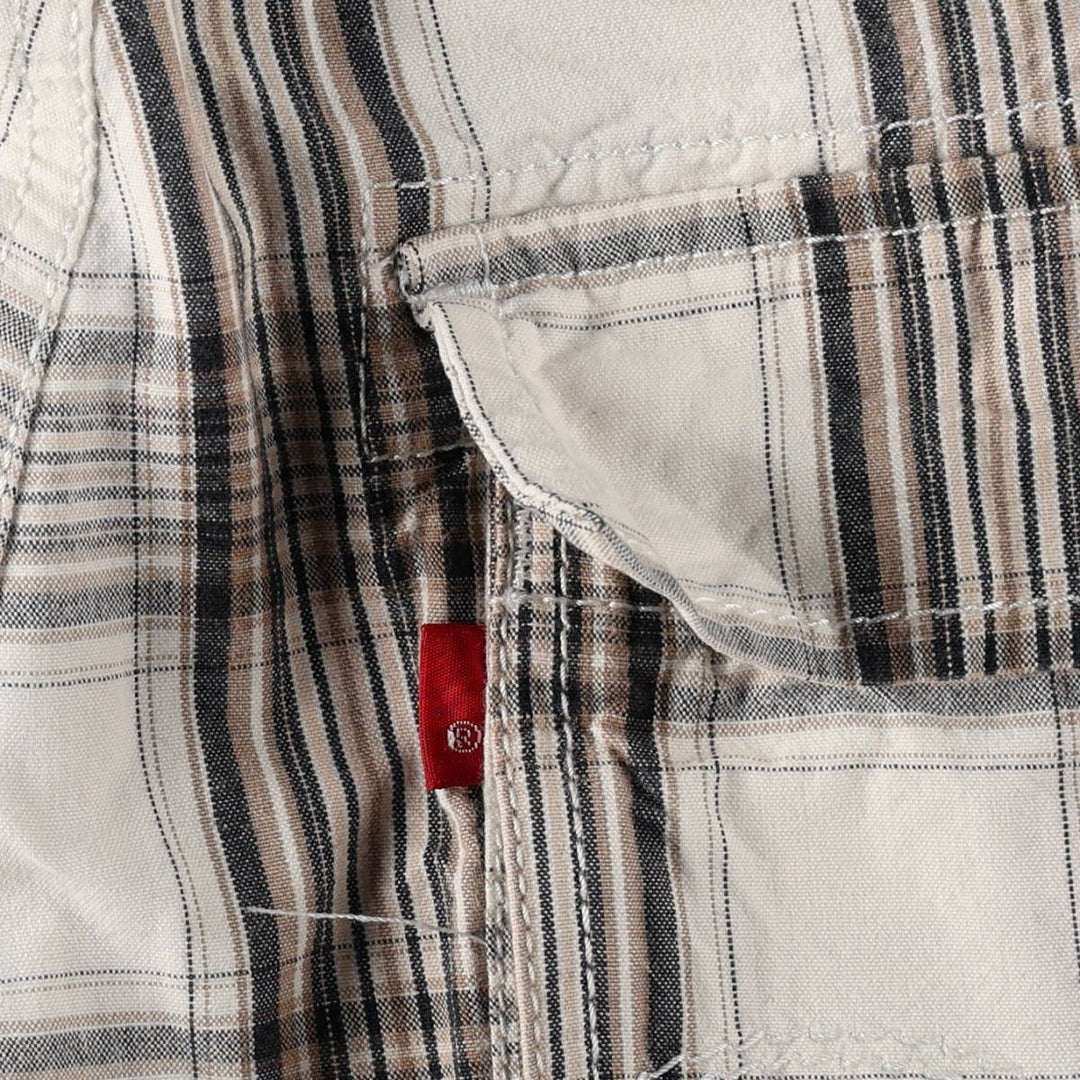 Levi's CARGO Check Pattern Cargo Shorts, Men's Size W33 (approx.) cotton white type Vintage Second Hand
