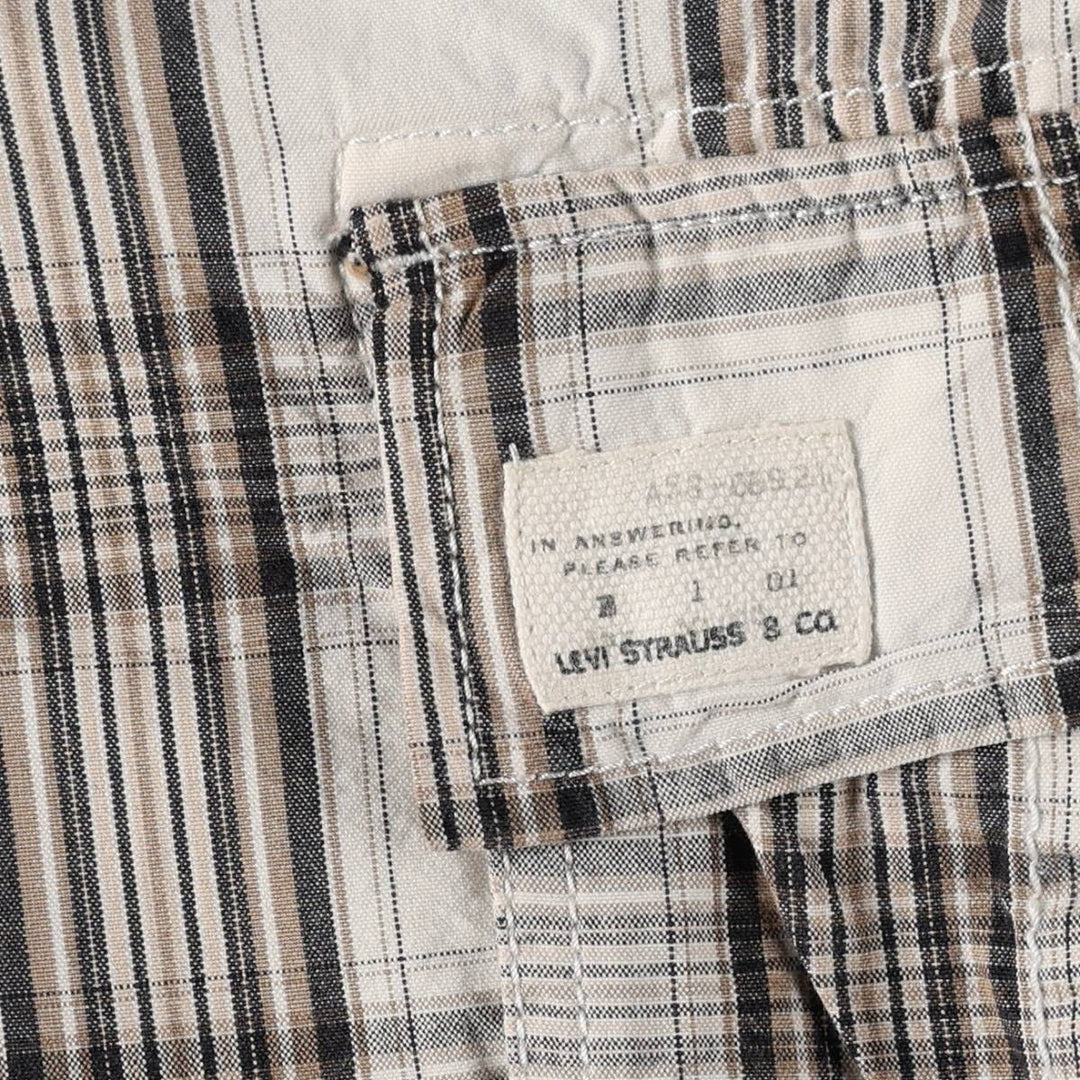 Levi's CARGO Check Pattern Cargo Shorts, Men's Size W33 (approx.) cotton white type Vintage Second Hand