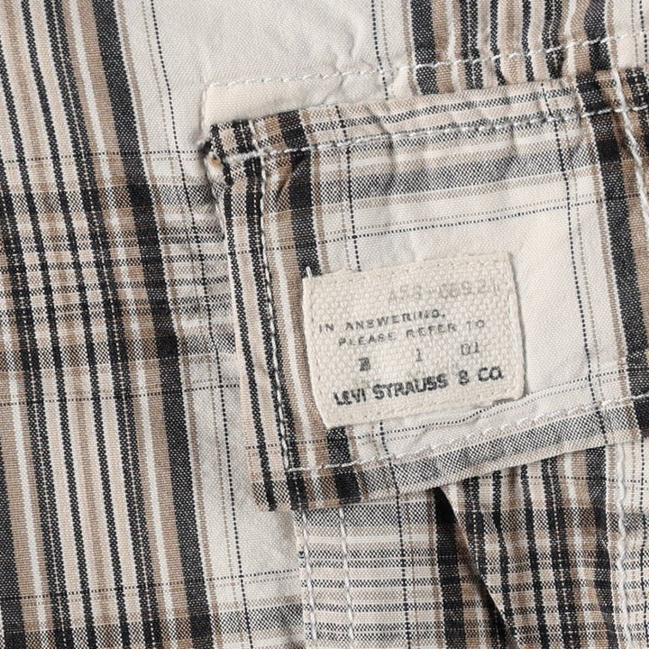 Levi's CARGO Check Pattern Cargo Shorts, Men's Size W33 (approx.) cotton white type Vintage Second Hand