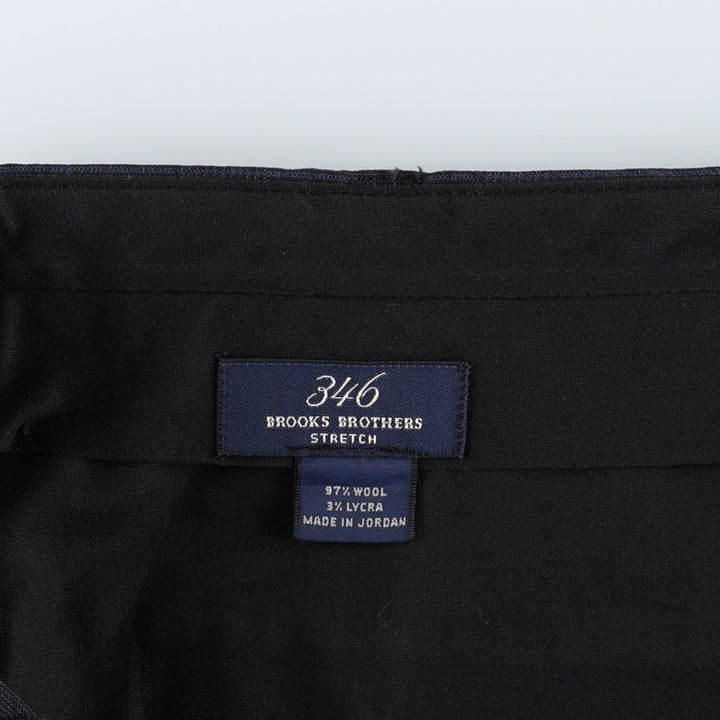1980'S Brooks Brothers 346 Check Pattern Two-Pleat Wool Trousers, Men's Size W34 (approx.), Vintage wool navy blue type Vintage Second Hand