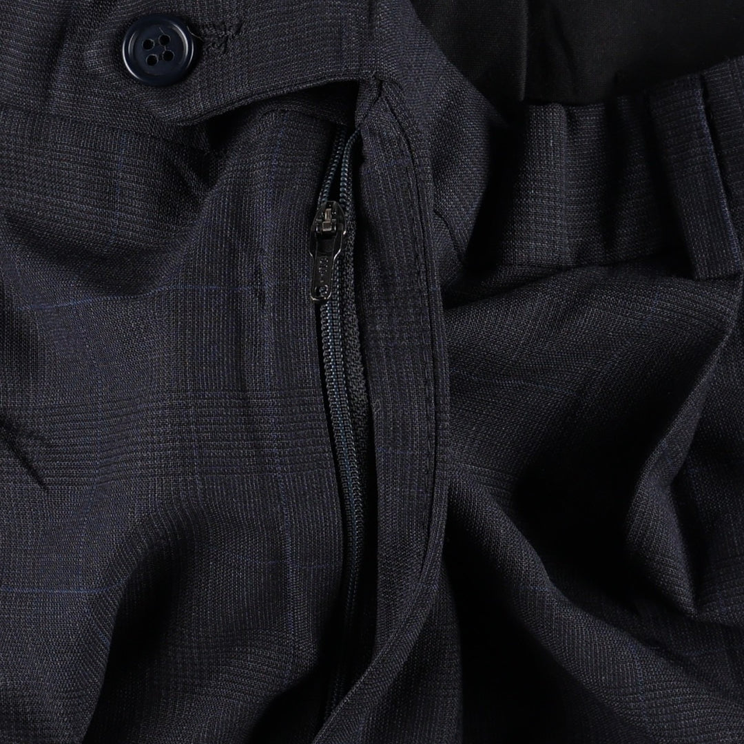 1980'S Brooks Brothers 346 Check Pattern Two-Pleat Wool Trousers, Men's Size W34 (approx.), Vintage wool navy blue type Vintage Second Hand