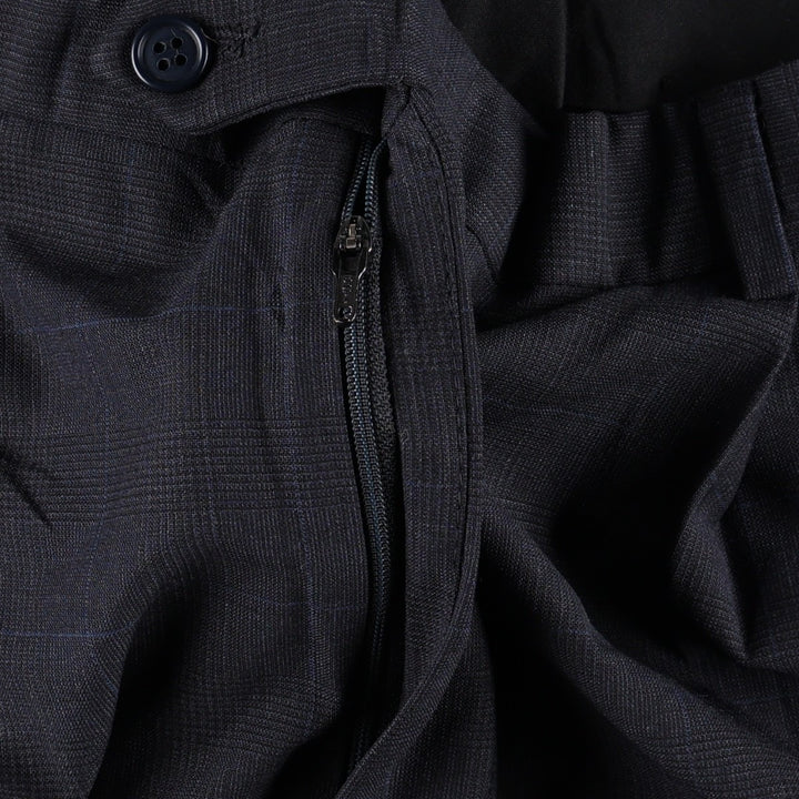 1980'S Brooks Brothers 346 Check Pattern Two-Pleat Wool Trousers, Men's Size W34 (approx.), Vintage wool navy blue type Vintage Second Hand
