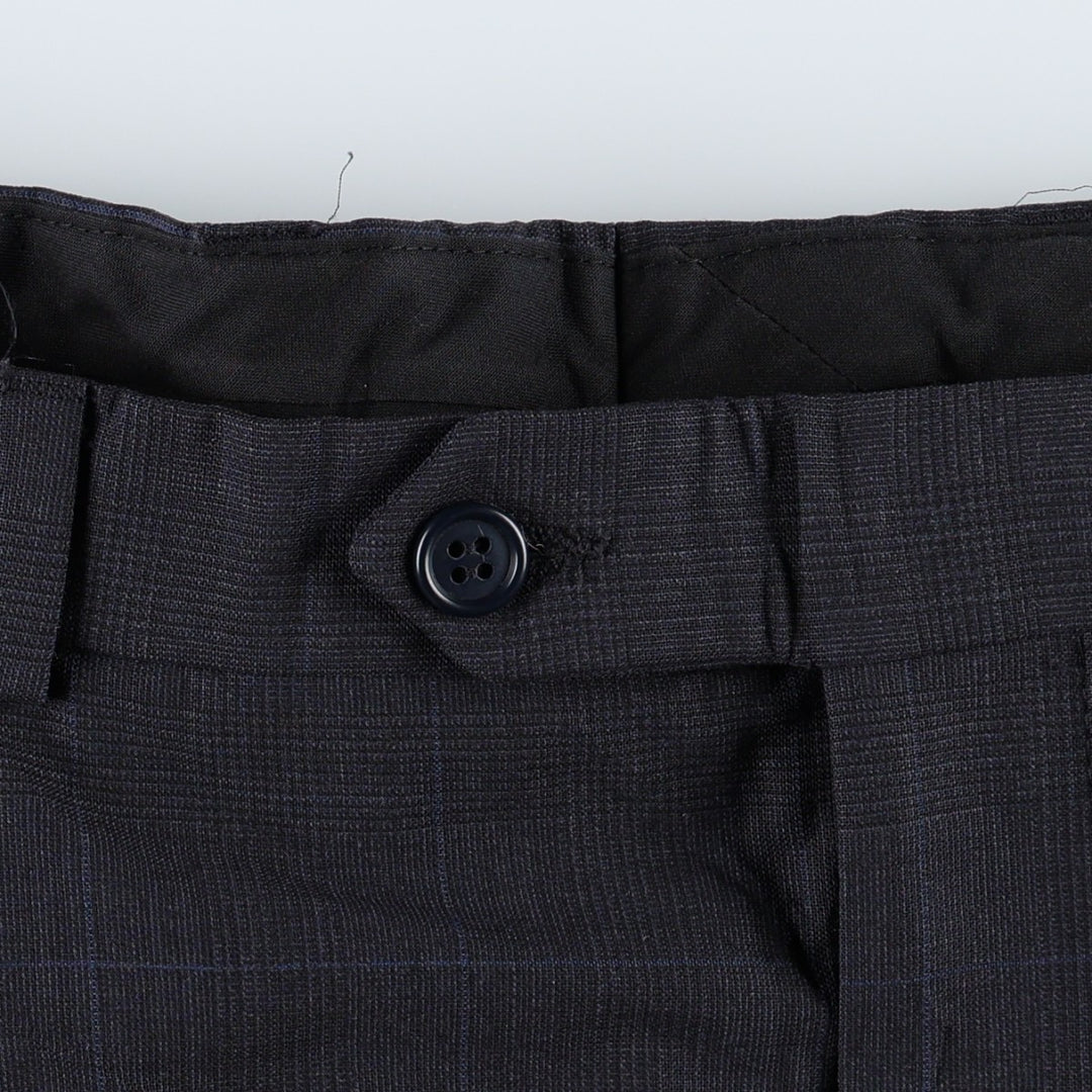 1980'S Brooks Brothers 346 Check Pattern Two-Pleat Wool Trousers, Men's Size W34 (approx.), Vintage wool navy blue type Vintage Second Hand