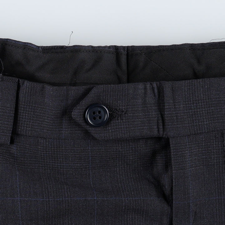 1980'S Brooks Brothers 346 Check Pattern Two-Pleat Wool Trousers, Men's Size W34 (approx.), Vintage wool navy blue type Vintage Second Hand