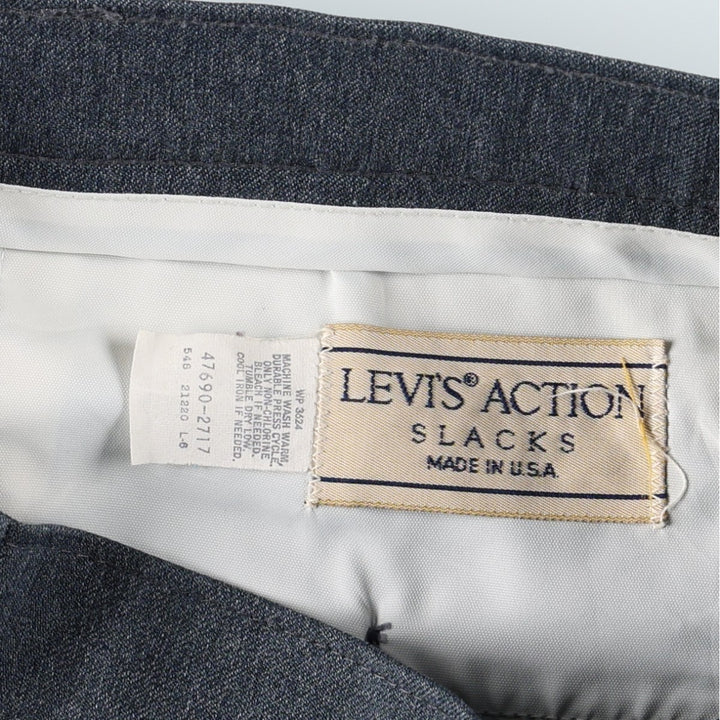Vintage 1980'S Levi's Action Slacks, Made in USA, Men's Size W32 unclear Charcoal Vintage Second Hand