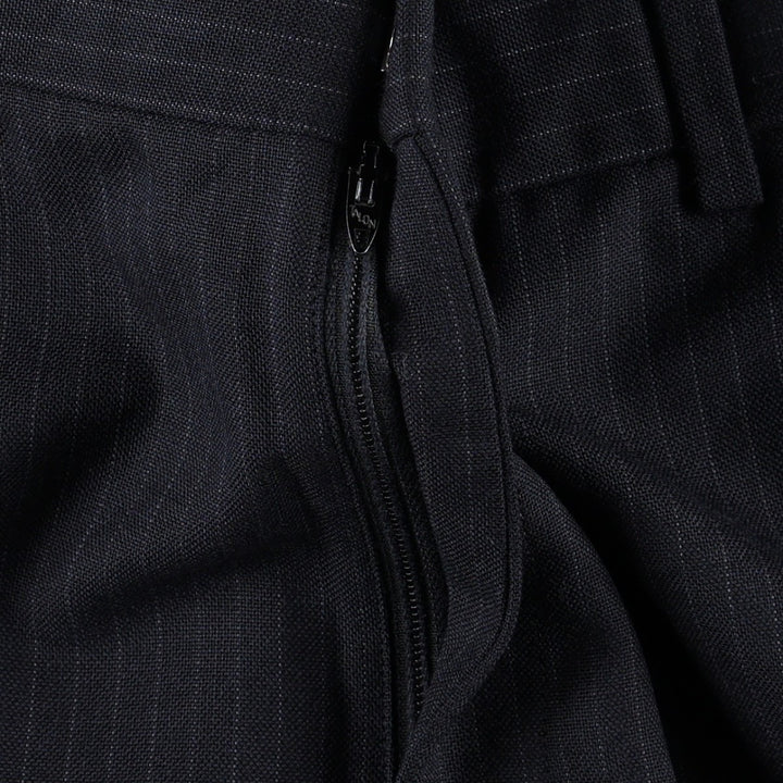 ~1980'S Striped Pattern Slacks Pants Men's W35 (approx.) Vintage unclear navy blue type Vintage Second Hand