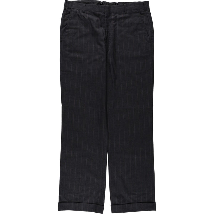 ~90'S Striped Pattern Slacks Pants Men's W34 Vintage unclear Charcoal Vintage Second Hand