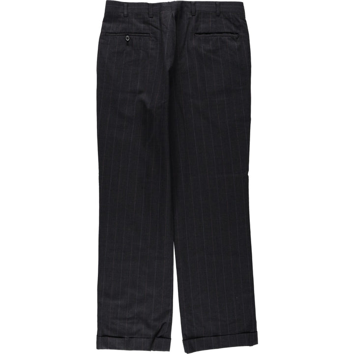 ~90'S Striped Pattern Slacks Pants Men's W34 Vintage unclear Charcoal Vintage Second Hand