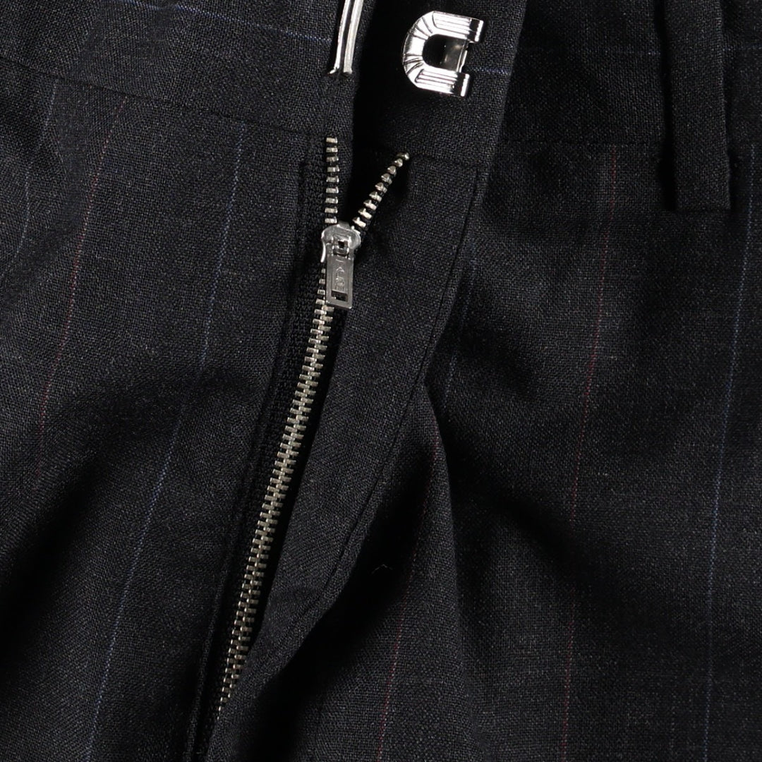 ~90'S Striped Pattern Slacks Pants Men's W34 Vintage unclear Charcoal Vintage Second Hand