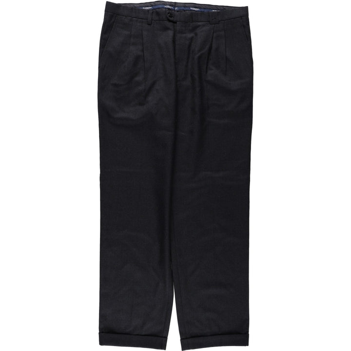 Burberry's BURBERRY LONDON two-pleat wool trousers/slacks, made in Spain, men's size W37 (approx.) wool Charcoal Vintage Second Hand