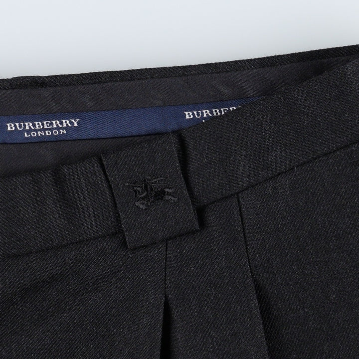 Burberry's BURBERRY LONDON two-pleat wool trousers/slacks, made in Spain, men's size W37 (approx.) wool Charcoal Vintage Second Hand