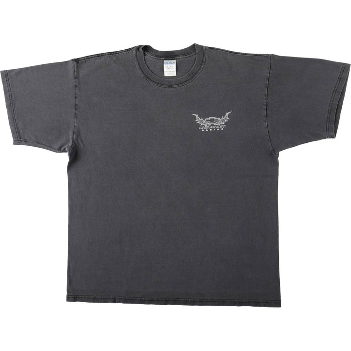 2000'S Gildan Chevrolet Fire Pattern Motorcycle T-Shirt, Men's Size XL (approx.) cotton black type Vintage Second Hand