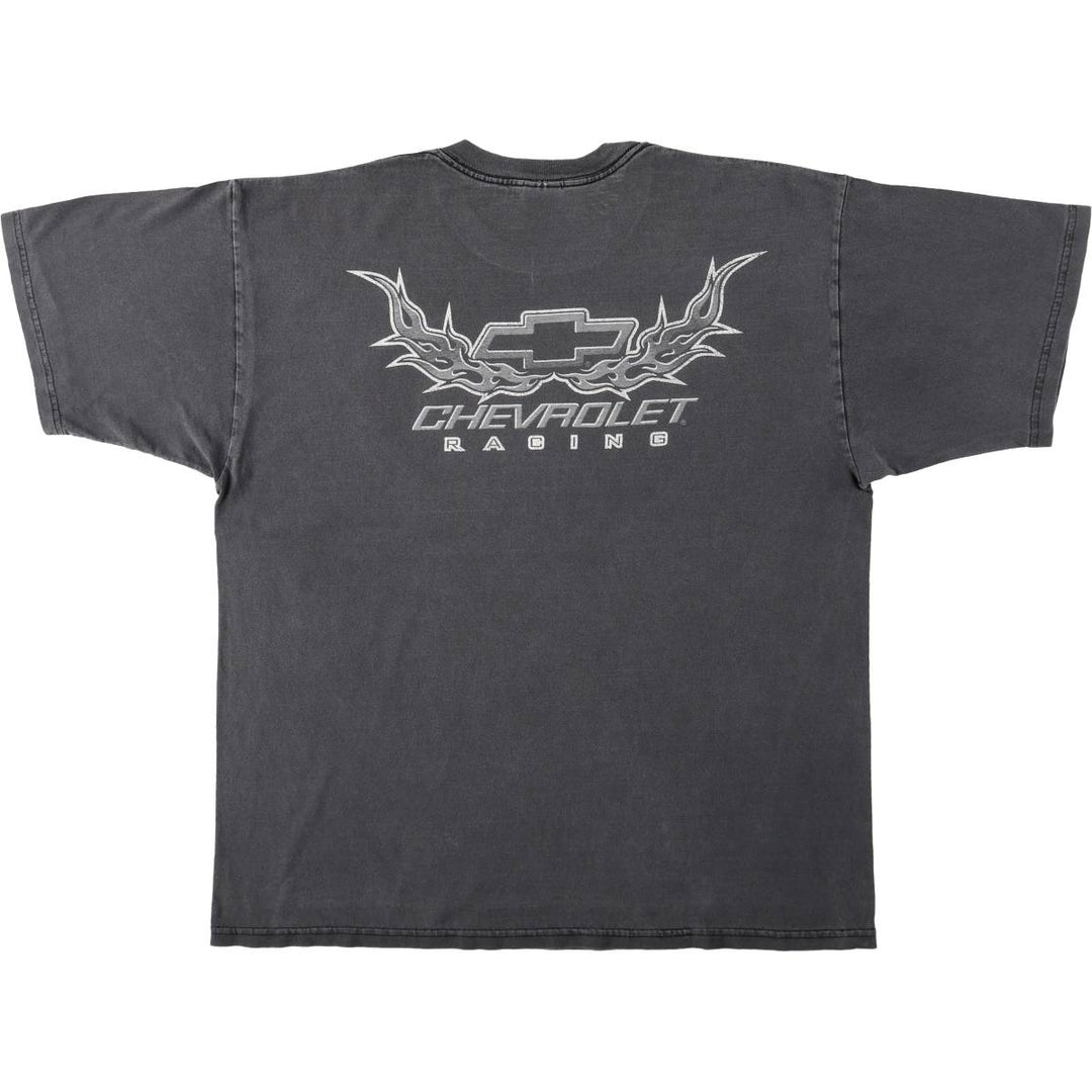 2000'S Gildan Chevrolet Fire Pattern Motorcycle T-Shirt, Men's Size XL (approx.) cotton black type Vintage Second Hand