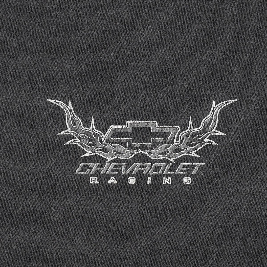 2000'S Gildan Chevrolet Fire Pattern Motorcycle T-Shirt, Men's Size XL (approx.) cotton black type Vintage Second Hand