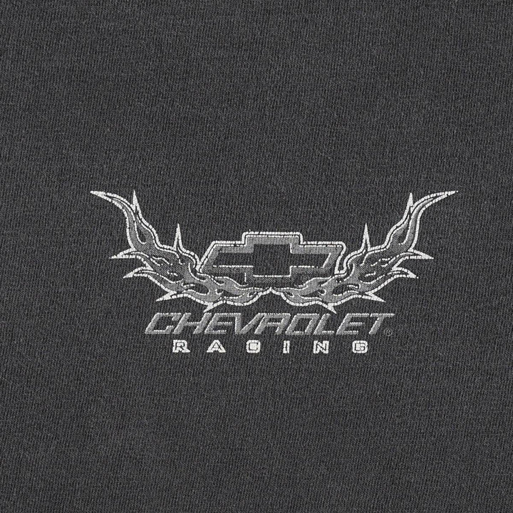 2000'S Gildan Chevrolet Fire Pattern Motorcycle T-Shirt, Men's Size XL (approx.) cotton black type Vintage Second Hand