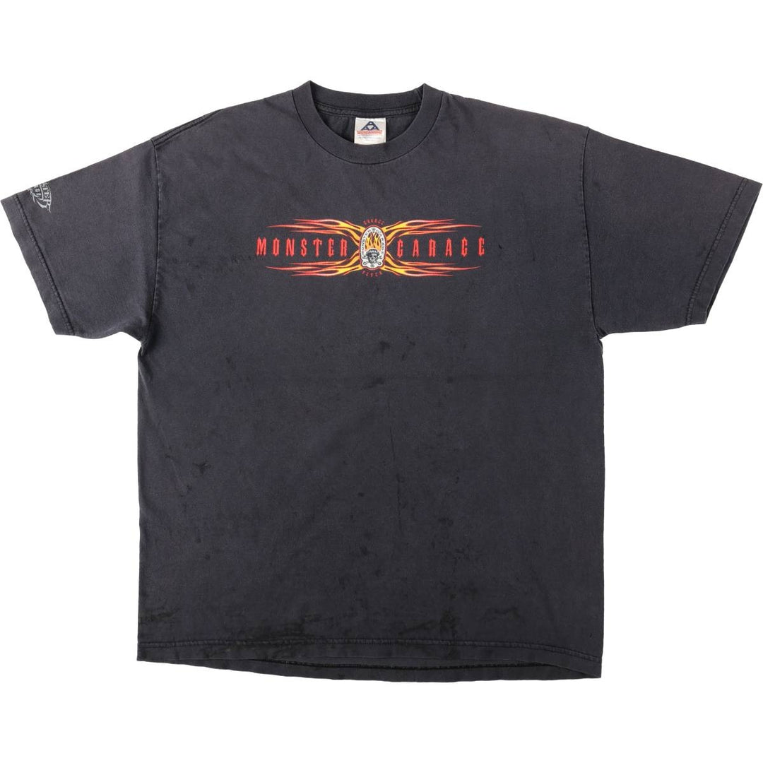 2000'S ALSTYLE MONSTER GARAGE Motorcycle T-shirt, Made in USA, Men's XL equivalent. cotton black type Vintage Second Hand