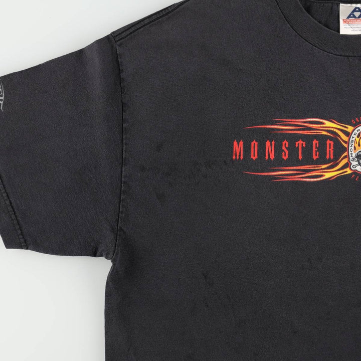 2000'S ALSTYLE MONSTER GARAGE Motorcycle T-shirt, Made in USA, Men's XL equivalent. cotton black type Vintage Second Hand