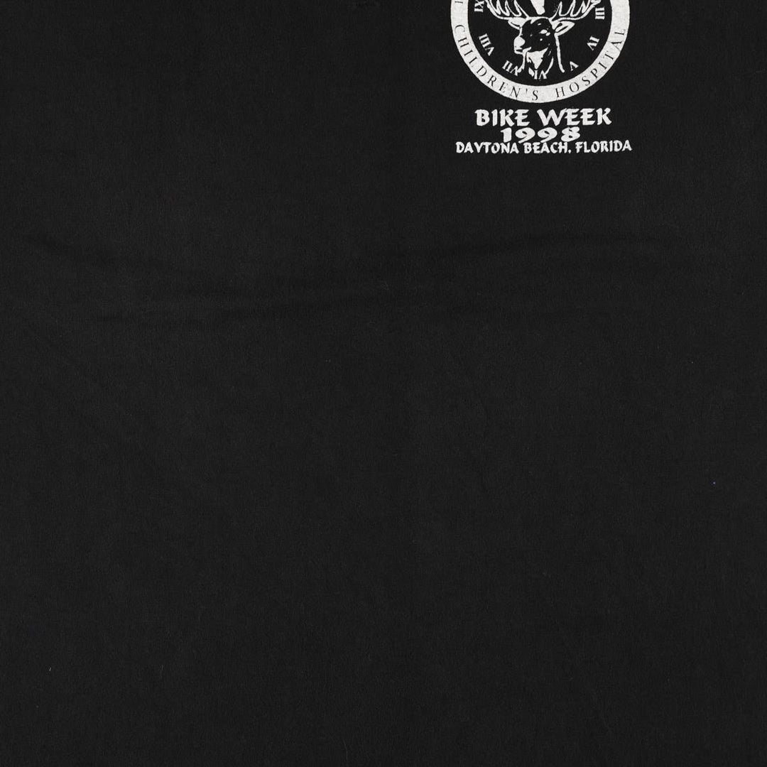 Hanes BEEFY-T Eagle Pattern Bike Week Motorcycle T-Shirt, Men's XL (approx.) cotton black type Vintage Second Hand