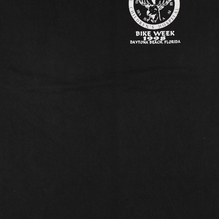 Hanes BEEFY-T Eagle Pattern Bike Week Motorcycle T-Shirt, Men's XL (approx.) cotton black type Vintage Second Hand