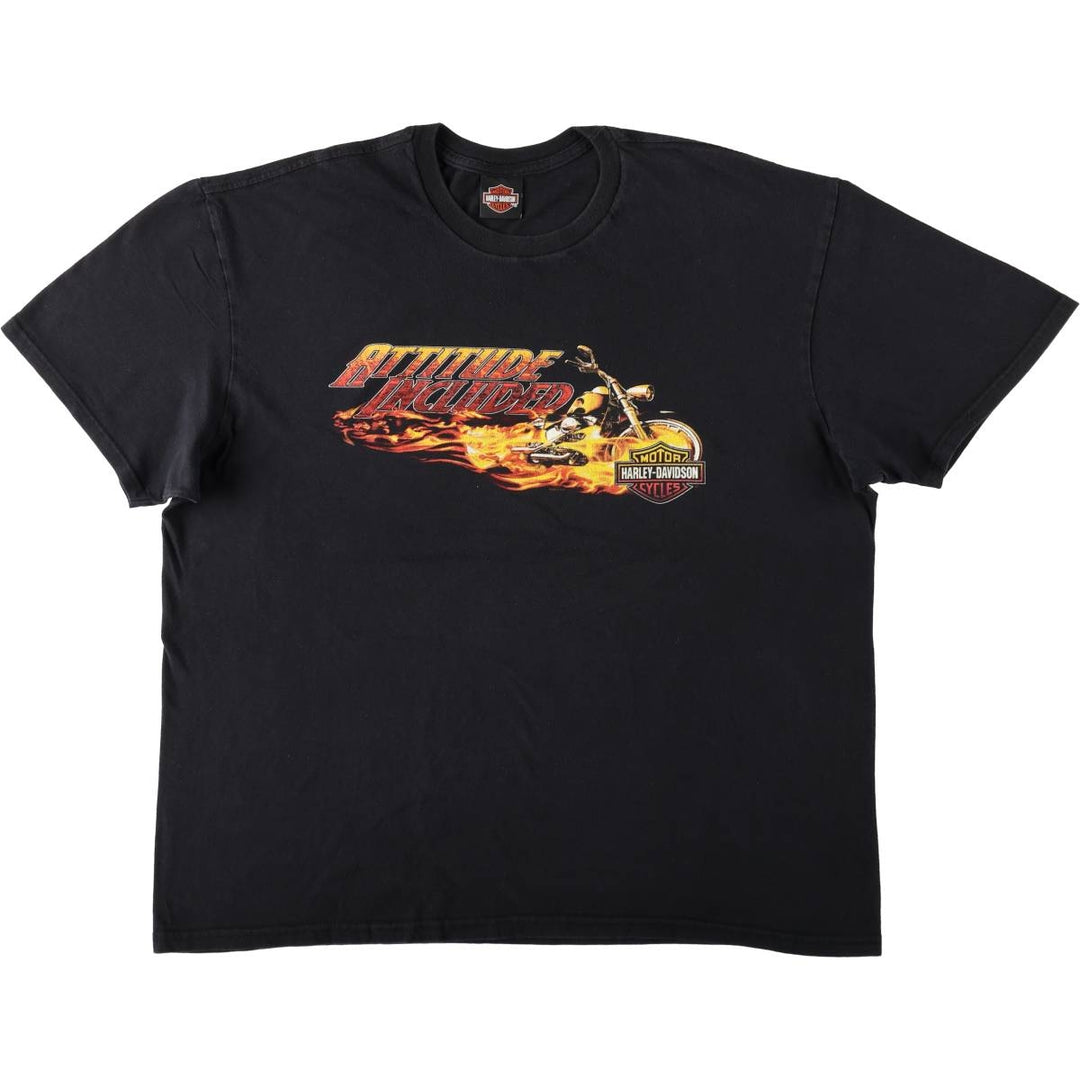Harley-Davidson Fire Pattern Motorcycle Bike T-Shirt Men's XXL unclear black type Vintage Second Hand