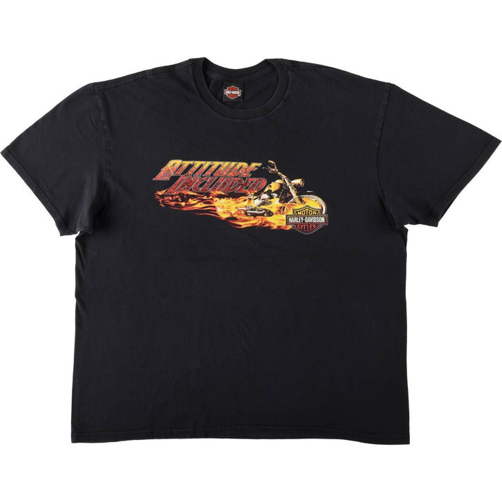 Harley-Davidson Fire Pattern Motorcycle Bike T-Shirt Men's XXL unclear black type Vintage Second Hand