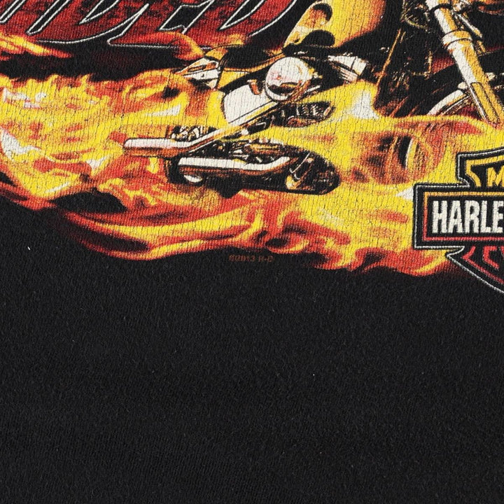 Harley-Davidson Fire Pattern Motorcycle Bike T-Shirt Men's XXL unclear black type Vintage Second Hand